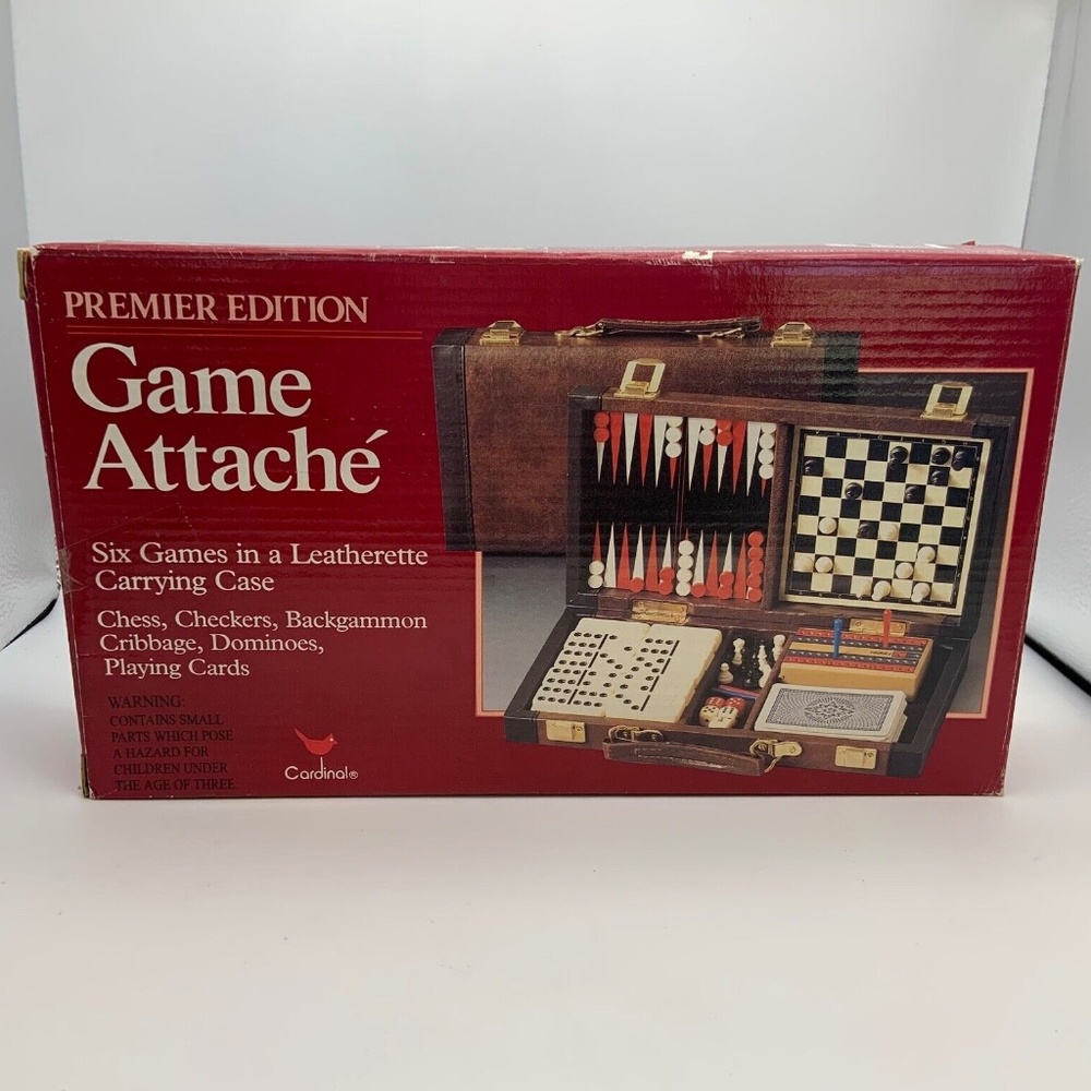 Vintage Sealed Cardinal Game Attaché Six-In-One Small Travel Games
